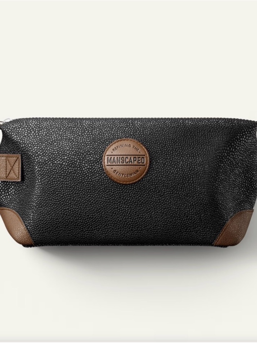 Manscaped Black & Brown Leather-Trim Toiletry Bag
